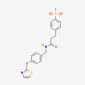 3-(4-(methylsulfonyl)phenyl)-N-(4-(thiazol-2-yloxy)benzyl)propanamide