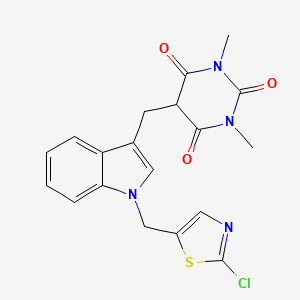 5-({1-[(2-chloro-1,3-thiazol-5-yl)methyl]-1H-indol-3-yl}methyl)-1,3-dimethyl-2,4,6(1H,3H,5H)-pyrimidinetrione