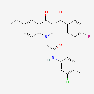 N-(3-chloro-4-methylphenyl)-2-(6-ethyl-3-(4-fluorobenzoyl)-4-oxoquinolin-1(4H)-yl)acetamide