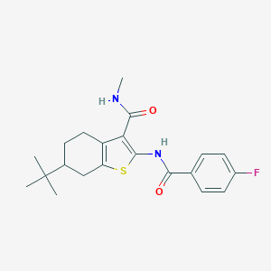 molecular formula C21H25FN2O2S B289437 6-tert-butyl-2-[(4-fluorobenzoyl)amino]-N-methyl-4,5,6,7-tetrahydro-1-benzothiophene-3-carboxamide 