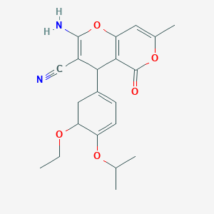 2-amino-4-(5-ethoxy-4-isopropoxy-1,3-cyclohexadienyl)-7-methyl-5-oxo-4H,5H-pyrano[4,3-b]pyran-3-carbonitrile