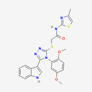 2-((4-(2,5-dimethoxyphenyl)-5-(1H-indol-3-yl)-4H-1,2,4-triazol-3-yl)thio)-N-(4-methylthiazol-2-yl)acetamide