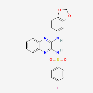 N-[3-(1,3-benzodioxol-5-ylamino)quinoxalin-2-yl]-4-fluorobenzenesulfonamide