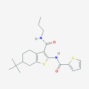 molecular formula C21H28N2O2S2 B289439 6-tert-butyl-N-propyl-2-[(2-thienylcarbonyl)amino]-4,5,6,7-tetrahydro-1-benzothiophene-3-carboxamide 