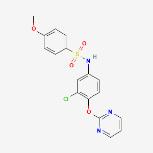 molecular formula C17H14ClN3O4S B2894395 N-[3-chloro-4-(2-pyrimidinyloxy)phenyl]-4-methoxybenzenesulfonamide CAS No. 338413-19-7