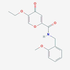molecular formula C16H17NO5 B2894396 5-ethoxy-N-(2-methoxybenzyl)-4-oxo-4H-pyran-2-carboxamide CAS No. 1105230-62-3