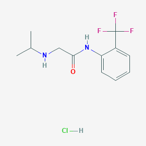 molecular formula C12H16ClF3N2O B2894397 2-[(propan-2-yl)amino]-N-[2-(trifluoromethyl)phenyl]acetamide hydrochloride CAS No. 1049778-76-8