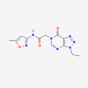 molecular formula C12H13N7O3 B2894403 2-(3-ethyl-7-oxo-3H-[1,2,3]triazolo[4,5-d]pyrimidin-6(7H)-yl)-N-(5-methylisoxazol-3-yl)acetamide CAS No. 1070807-19-0
