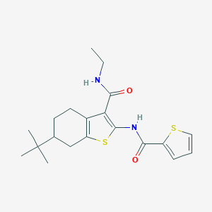 molecular formula C20H26N2O2S2 B289441 6-tert-butyl-N-ethyl-2-[(2-thienylcarbonyl)amino]-4,5,6,7-tetrahydro-1-benzothiophene-3-carboxamide 