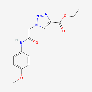 molecular formula C14H16N4O4 B2894411 ethyl 1-{2-[(4-methoxyphenyl)amino]-2-oxoethyl}-1H-1,2,3-triazole-4-carboxylate CAS No. 902564-64-1