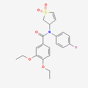 molecular formula C21H22FNO5S B2894412 N-(1,1-dioxido-2,3-dihydrothiophen-3-yl)-3,4-diethoxy-N-(4-fluorophenyl)benzamide CAS No. 863022-48-4