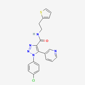 molecular formula C20H16ClN5OS B2894421 1-(4-chlorophenyl)-5-(pyridin-3-yl)-N-[2-(thiophen-2-yl)ethyl]-1H-1,2,3-triazole-4-carboxamide CAS No. 1207038-31-0