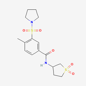 N-(1,1-dioxidotetrahydrothiophen-3-yl)-4-methyl-3-(pyrrolidin-1-ylsulfonyl)benzamide