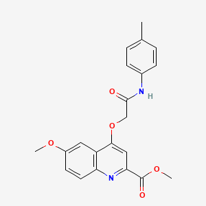 molecular formula C21H20N2O5 B2894431 Methyl 6-methoxy-4-(2-oxo-2-(p-tolylamino)ethoxy)quinoline-2-carboxylate CAS No. 1358223-62-7
