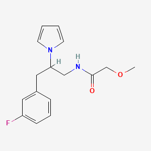 molecular formula C16H19FN2O2 B2894435 N-(3-(3-fluorophenyl)-2-(1H-pyrrol-1-yl)propyl)-2-methoxyacetamide CAS No. 1421459-96-2