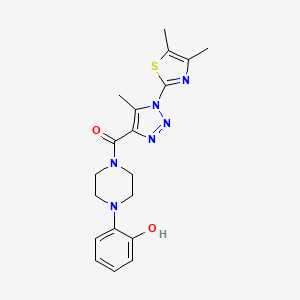 molecular formula C19H22N6O2S B2894442 (1-(4,5-dimethylthiazol-2-yl)-5-methyl-1H-1,2,3-triazol-4-yl)(4-(2-hydroxyphenyl)piperazin-1-yl)methanone CAS No. 1251710-28-7