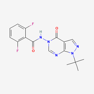 molecular formula C16H15F2N5O2 B2894444 N-(1-(tert-butyl)-4-oxo-1H-pyrazolo[3,4-d]pyrimidin-5(4H)-yl)-2,6-difluorobenzamide CAS No. 919840-96-3