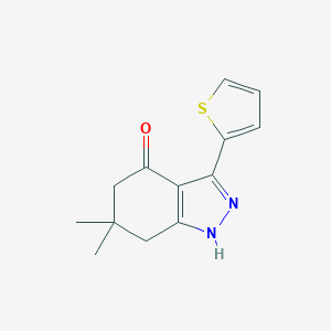 molecular formula C13H14N2OS B289445 6,6-dimethyl-3-thiophen-2-yl-5,7-dihydro-1H-indazol-4-one 