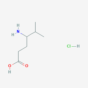 molecular formula C7H16ClNO2 B2894451 4-Amino-5-methylhexanoic acid;hydrochloride CAS No. 2490406-21-6