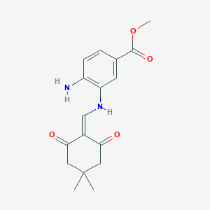 molecular formula C17H20N2O4 B289446 methyl 4-amino-3-[(4,4-dimethyl-2,6-dioxocyclohexylidene)methylamino]benzoate 
