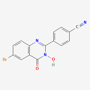 molecular formula C15H8BrN3O2 B2894460 4-(6-Bromo-3-hydroxy-4-oxo-3,4-dihydro-2-quinazolinyl)benzenecarbonitrile CAS No. 338774-70-2