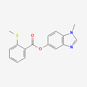 molecular formula C16H14N2O2S B2894466 1-甲基-1H-苯并[d]咪唑-5-基 2-(甲硫基)苯甲酸酯 CAS No. 1351614-32-8
