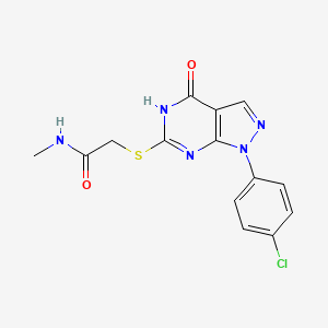 molecular formula C14H12ClN5O2S B2894468 2-((1-(4-氯苯基)-4-氧代-4,5-二氢-1H-吡唑并[3,4-d]嘧啶-6-基)硫代)-N-甲基乙酰胺 CAS No. 1005307-17-4