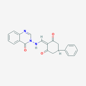 molecular formula C21H17N3O3 B289447 2-[[(4-oxoquinazolin-3-yl)amino]methylidene]-5-phenylcyclohexane-1,3-dione 