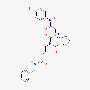 molecular formula C25H23FN4O4S B2894475 N-benzyl-4-(1-{[(4-fluorophenyl)carbamoyl]methyl}-2,4-dioxo-1H,2H,3H,4H-thieno[3,2-d]pyrimidin-3-yl)butanamide CAS No. 899936-95-9