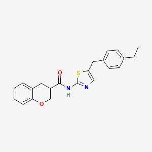 molecular formula C22H22N2O2S B2894488 N-[5-(4-ethylbenzyl)-1,3-thiazol-2-yl]-3,4-dihydro-2H-chromene-3-carboxamide CAS No. 924824-23-7