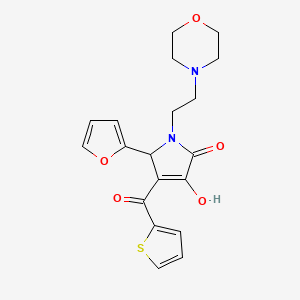 molecular formula C19H20N2O5S B2894489 5-Furan-2-yl-3-hydroxy-1-(2-morpholin-4-ylethyl)-4-(thiophene-2-carbonyl)-1,5-dihydropyrrol-2-one CAS No. 380576-24-9