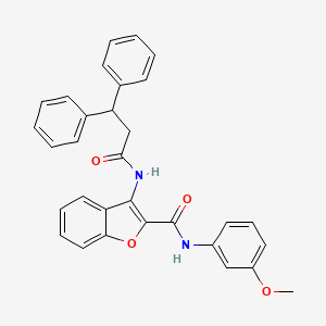 molecular formula C31H26N2O4 B2894491 3-(3,3-二苯基丙酰胺基)-N-(3-甲氧基苯基)苯并呋喃-2-甲酰胺 CAS No. 887895-68-3