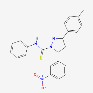 molecular formula C23H20N4O2S B2894498 5-(3-硝基苯基)-N-苯基-3-(对甲苯基)-4,5-二氢-1H-吡唑-1-硫代甲酰胺 CAS No. 394229-34-6