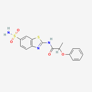 molecular formula C16H15N3O4S2 B2894501 2-苯氧基-N-(6-磺酰基-1,3-苯并噻唑-2-基)丙酰胺 CAS No. 865592-00-3