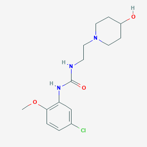 molecular formula C15H22ClN3O3 B2894509 1-(5-氯-2-甲氧基苯基)-3-(2-(4-羟基哌啶-1-基)乙基)脲 CAS No. 1797578-36-9