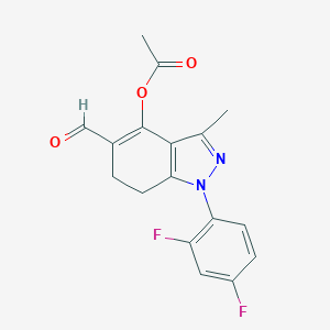 molecular formula C17H14F2N2O3 B289451 1-(2,4-difluorophenyl)-5-formyl-3-methyl-6,7-dihydro-1H-indazol-4-yl acetate 