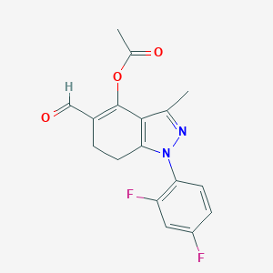 1-(2,4-difluorophenyl)-5-formyl-3-methyl-6,7-dihydro-1H-indazol-4-yl acetate