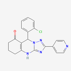 molecular formula C20H16ClN5O B2894511 9-(2-chlorophenyl)-2-(pyridin-4-yl)-5,6,7,9-tetrahydro-[1,2,4]triazolo[5,1-b]quinazolin-8(4H)-one CAS No. 539850-40-3