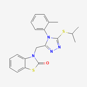 molecular formula C20H20N4OS2 B2894514 3-((5-(isopropylthio)-4-(o-tolyl)-4H-1,2,4-triazol-3-yl)methyl)benzo[d]thiazol-2(3H)-one CAS No. 847402-70-4