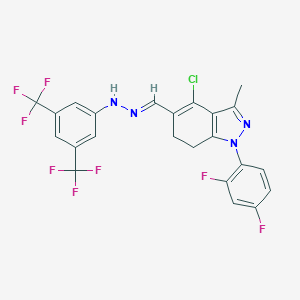 4-chloro-1-(2,4-difluorophenyl)-3-methyl-6,7-dihydro-1H-indazole-5-carbaldehyde [3,5-bis(trifluoromethyl)phenyl]hydrazone