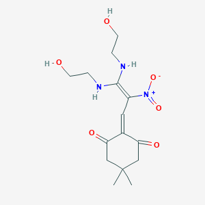 molecular formula C15H23N3O6 B289453 2-[3,3-bis(2-hydroxyethylamino)-2-nitroprop-2-enylidene]-5,5-dimethylcyclohexane-1,3-dione 