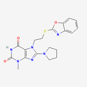 7-[2-(1,3-Benzoxazol-2-ylsulfanyl)ethyl]-3-methyl-8-pyrrolidin-1-ylpurine-2,6-dione