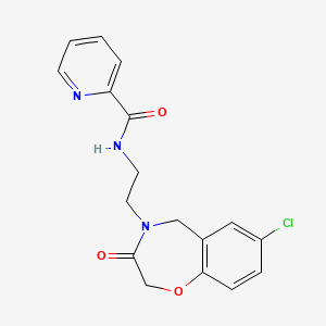molecular formula C17H16ClN3O3 B2894547 N-(2-(7-chloro-3-oxo-2,3-dihydrobenzo[f][1,4]oxazepin-4(5H)-yl)ethyl)picolinamide CAS No. 2034457-31-1