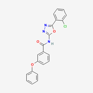 molecular formula C21H14ClN3O3 B2894548 N-[5-(2-chlorophenyl)-1,3,4-oxadiazol-2-yl]-3-phenoxybenzamide CAS No. 865249-61-2