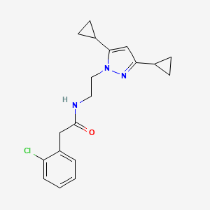 2-(2-chlorophenyl)-N-(2-(3,5-dicyclopropyl-1H-pyrazol-1-yl)ethyl)acetamide