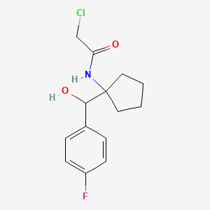 B2894558 2-Chloro-N-[1-[(4-fluorophenyl)-hydroxymethyl]cyclopentyl]acetamide CAS No. 2411195-83-8