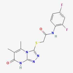molecular formula C15H13F2N5O2S B2894563 N-(2,4-二氟苯基)-2-((5,6-二甲基-7-氧代-7,8-二氢-[1,2,4]三唑并[4,3-a]嘧啶-3-基)硫代)乙酰胺 CAS No. 891135-17-4