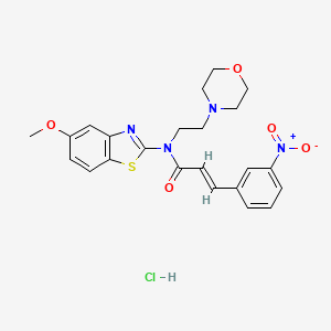 molecular formula C23H25ClN4O5S B2894572 (E)-N-(5-甲氧基苯并[d]噻唑-2-基)-N-(2-吗啉乙基)-3-(3-硝基苯基)丙烯酰胺盐酸盐 CAS No. 1217210-26-8