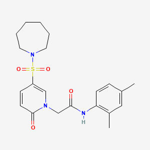 molecular formula C21H27N3O4S B2894577 2-(5-(氮杂环-1-基磺酰基)-2-氧代吡啶-1(2H)-基)-N-(2,4-二甲苯基)乙酰胺 CAS No. 1251698-35-7