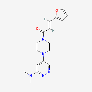 molecular formula C17H21N5O2 B2894583 (E)-1-(4-(6-(二甲氨基)嘧啶-4-基)哌嗪-1-基)-3-(呋喃-2-基)丙-2-烯-1-酮 CAS No. 1799264-01-9